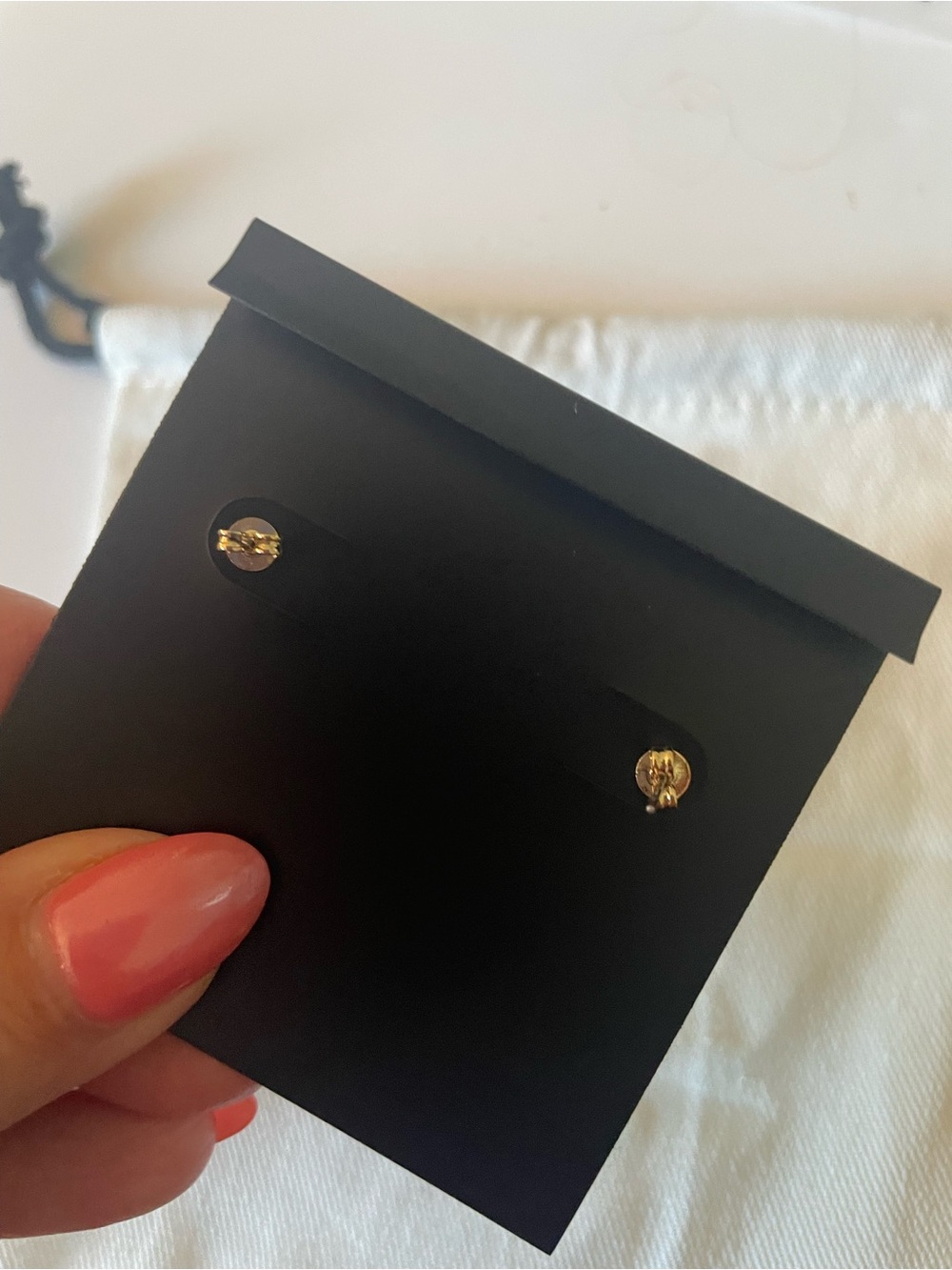 Coach Gold Crystal Heart Stud Earrings - Picture 3 of 3